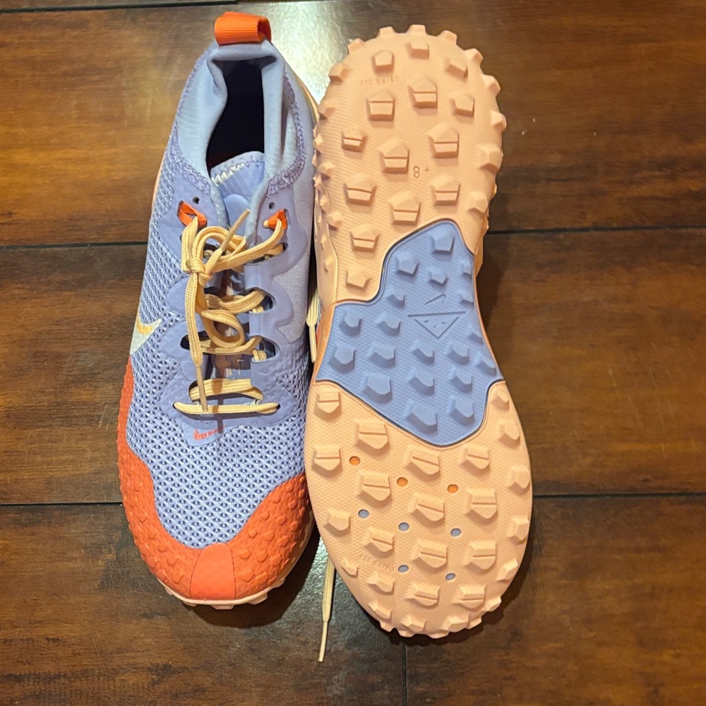 Nike Running Horse Trail Athletic Shoes - Orange, Pale Pink, and Purple - Picture 2 of 4
